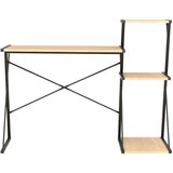 Maison Chic Pisalna miza - pisarniška miza - Računalniška miza s polico črna in barva hrasta 116x50x93 cm, (21785032) Cene