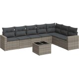 vidaXL 8-dijelni set vrtnih sofa od poliratana s jastucima sivi | shoptok.hr