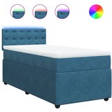 Maison Chic Box spring postelja - Vzmetna postelja z vzmetnico modra 90x200 cm žamet SL4723, (21887610) | Shoptok.si