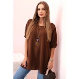 Kesi Włoski Oversized blouse with pendant chocolate | shoptok.hr