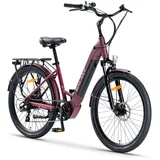 električni bicikl 26" madrid (250W 36V/10.4Ah lithium) bordo mat