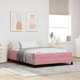 vidaXL Postelja boxspring z vzmetnico Roza 140 x 200 cm Žamet Cene