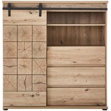 Landscape visoka komoda, črna, barve hrasta | Shoptok.si