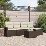 Maison Chic Seti vrtnega pohištva - Vrtna garnitura - Vrtni pohištvo set 6-delna z blazinami rjav poli ratan, (21808990) | Shoptok.si