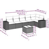  7-dijelni set vrtnih sofa od poliratana s jastucima crni | shoptok.hr