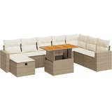  9-dijelni set vrtnih sofa s jastucima bež od poliratana bagrem | shoptok.hr