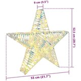 vidaXL 3D zvezda med 50 LED Toplo bela 55 x 52.5 x 9 cm PET | Shoptok.si