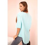Kesi Włoski Women's muslin shirt with a button mint | shoptok.hr
