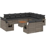 vidaXL Vrtna sedežna garnitura 13-delna z blazinami siv poli ratan, (21069898) | Shoptok.si