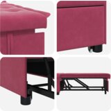 vidaXL Kavč Postelja 3-v-1 Izvlečna Oblika Bordo Žamet | Shoptok.si