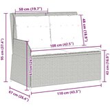 vidaXL Vrtna klop z blazino Rjava Poly ratan | Shoptok.si