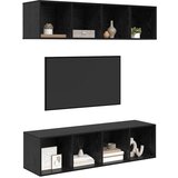  Set TV komoda 3 kom. Crni hrast Konstruirano drvo Crna 37 x 37 x 107 cm | Shoptok.si