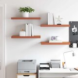 Stenska polica 4 pcs Rdeča 60 x 23 x 4 cm Konstruiran les, (5000200440) | Shoptok.si