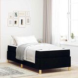 vidaXL Krevet s opruga kutije Ostalo Crna i bijela 90 x 190 cm tkanina | shoptok.hr