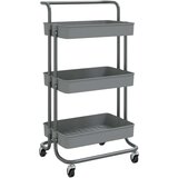 vidaXL Kuhinjska kolica s 3 razine siva 42x25x83,5 cm željezo i ABS | shoptok.hr