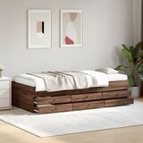  Dnevni krevet s ladicama bez madraca smeđa hrasta 100x200 cm | shoptok.hr