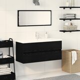 vidaXL Omara za umivalnik z vgrajeno umivalno posodo Črni hrast Inženirski les, Omara za umivalnik Črni hrast 90x38.5x45 cm Inženirski les | Shoptok.si
