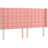  LED uzglavlje ružičasto 183x16x118/128 cm baršunasto | shoptok.hr