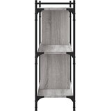  Regal za knjige s 3 razine siva boja hrasta 76x32x88 cm drveni | shoptok.hr