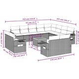 vidaXL 13-dijelni set vrtnih sofa s jastucima poliratan Bež | shoptok.hr