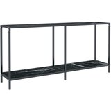 Maison Chic konzolna miza - miza ob steni črna 160x35x75,5 cm kaljeno steklo, (21785906) Cene