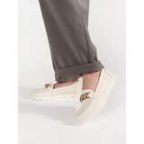 GOODIN Light beige leather loafers with a chain on the platform | Shoptok.si