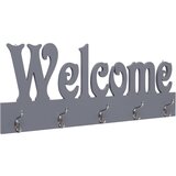 vidaXL Stenski obešalnik za plašče WELCOME siv 74x29,5 cm, (20696681) | Shoptok.si