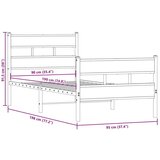 vidaXL Metalni okvir kreveta bez madraca boja hrasta 90x190 cm | shoptok.hr
