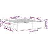  Okvir kreveta boja hrasta sonome 180 x 200 cm veliki bračni | Eponuda.com
