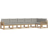 vidaXL Zunanja garnitura za sedenje 4 pcs Bela in svetlo siva, (5000281505) | Shoptok.si