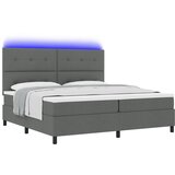 vidaXL Postelja z vzmetnico in LED temno sivo 200x200 cm tkanina | Shoptok.si