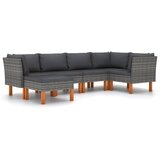 Maison Chic Seti vrtnega pohištva - Vrtna garnitura - Vrtni pohištvo set 6-delna z blazinami poli ratan siva, (21805441) | Shoptok.si