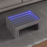 vidaXL Klubska mizica z neskončnimi LED siva sonoma 70x50x30 cm | Shoptok.si