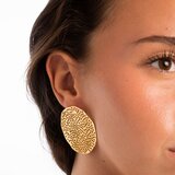  Naušnice puceta s teksturiranim diskom, pozlata 14 k | shoptok.hr