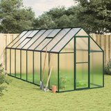 vidaXL Rastlinjak z okvirjem zelen 445x169x195 cm aluminij cene