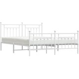  Metalni okvir kreveta uzglavlje i podnožje bijeli 183x213 cm | shoptok.hr