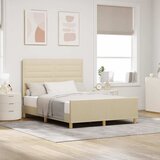  Krevetna konstrukcija s uzglavljem Krema 140 x 200 cm tkanina | shoptok.hr