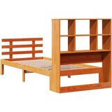 vidaXL Knjižna postelja brez vzmetnice vošč. rjava 100x200 cm borovina | Shoptok.si