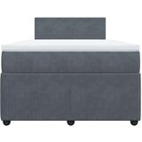 vidaXL Box spring postelja z vzmetnico temno siva 120x200 cm žamet | Shoptok.si