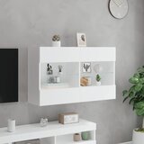 Zidni TV ormarić s LED svjetlima bijeli 98,5x30x60,5 cm | shoptok.hr