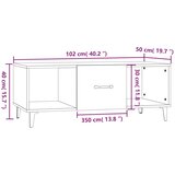  Stolić za kavu boja smeđeg hrasta 102x50x40cm konstruirano drvo | shoptok.hr