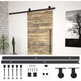 vidaXL Komplet opreme za drsna vrata 183 cm jeklo črne barve | Shoptok.si