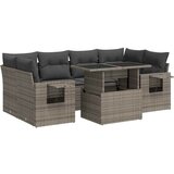 Maison Chic Seti vrtnega pohištva - Vrtna garnitura - Vrtni pohištvo set 7-delna z blazinami siv poli ratan, (21802382) | Shoptok.si