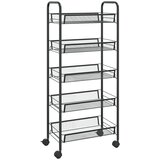 Furnova 5-nadstropni kuhinjski voziček črn 46x26x105 cm železo, (21951204) | Shoptok.si