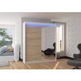 ADRK Drsna omara z ogledalom VIKI 180 cm - BELA-SONOMA HRAST | Shoptok.si