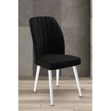 Hanah home set trpezarijskih stolica Platinum 8 kom, crna tkanina Jerry, bele metalne noge | Eponuda.com