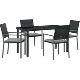  Vrtni set za objed 5 pcs Crna i svijetlo siva PE ratan | shoptok.hr