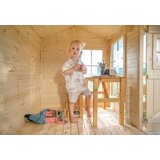 Timbela Zunanja otroška hiška, 19 mm deske - Lesena igralna hiška s podom V151 x 241 x 187 cm / 2,63 m2 - M520, naravni les, (21813842) | Shoptok.si