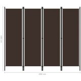 vidaXL Paravan 4-delni rjav 200x180 cm | Shoptok.si