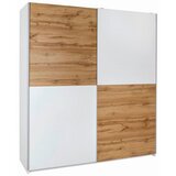 Time omara z drsnimi vrati, bela, barve hrasta | Shoptok.si